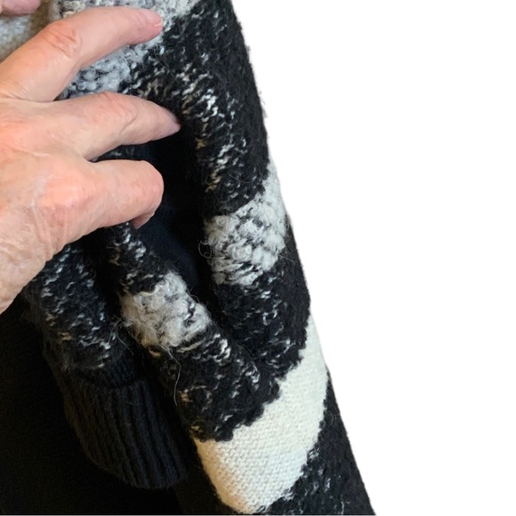 Banana Republic Landscape Long Black Grey Cream Open Front Cardigan Size Medium - Picture 8 of 15